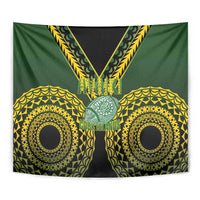 Avaiki Cook Islands Rugby Tapestry Kuki Airani Tatau Black - Polynesian Pride