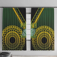 Avaiki Cook Islands Rugby Window Curtain Kuki Airani Tatau Black - Polynesian Pride