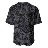 Polynesia Baseball Jersey Polynesian Pattern Mix Plumeria Black LT14 - Polynesian Pride