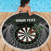 Personalised New Zealand Darts Beach Blanket Dartboard Maori Fern Puhoro Art LT14 - Polynesian Pride