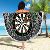 Personalised New Zealand Darts Beach Blanket Dartboard Maori Fern Puhoro Art LT14 - Polynesian Pride