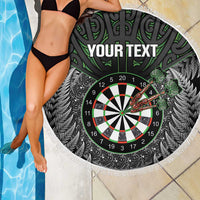 Personalised New Zealand Darts Beach Blanket Dartboard Maori Fern Puhoro Art LT14 - Polynesian Pride