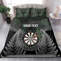 Personalised New Zealand Darts Bedding Set Dartboard Maori Fern Puhoro Art