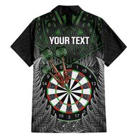 Personalised New Zealand Darts Family Matching Puletasi and Hawaiian Shirt Dartboard Maori Fern Puhoro Art