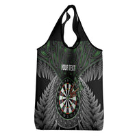 Personalised New Zealand Darts Grocery Bag Dartboard Maori Fern Puhoro Art
