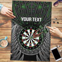 Personalised New Zealand Darts Puzzle Dartboard Maori Fern Puhoro Art - Polynesian Pride
