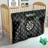 Personalised New Zealand Darts Quilt Dartboard Maori Fern Puhoro Art