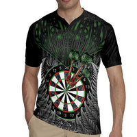 Personalised New Zealand Darts Rugby Jersey Dartboard Maori Fern Puhoro Art