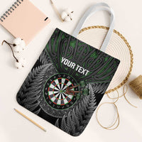 Personalised New Zealand Darts Tote Bag Dartboard Maori Fern Puhoro Art - Polynesian Pride