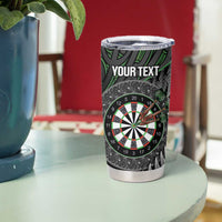 Personalised New Zealand Darts Tumbler Cup Dartboard Maori Fern Puhoro Art