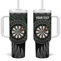 Personalised New Zealand Darts Tumbler With Handle Dartboard Maori Fern Puhoro Art