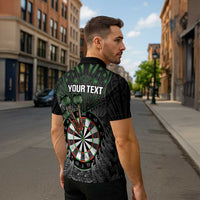 Personalised New Zealand Darts Zipper Polo Shirt Dartboard Maori Fern Puhoro Art - Polynesian Pride