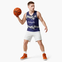 Personalised Cook Islands Pukapuka Basketball Jersey Tiare Maori Polynesian Waves Tattoo LT14 - Polynesian Pride