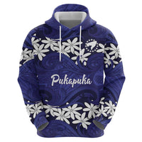 Personalised Cook Islands Pukapuka Hoodie Tiare Maori Polynesian Waves Tattoo LT14 - Polynesian Pride