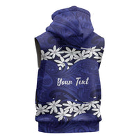 Personalised Cook Islands Pukapuka Sleeveless Hoodie Tiare Maori Polynesian Waves Tattoo LT14 - Polynesian Pride