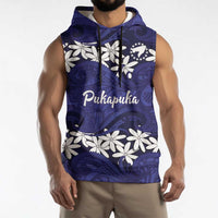 Personalised Cook Islands Pukapuka Sleeveless Hoodie Tiare Maori Polynesian Waves Tattoo LT14 - Polynesian Pride