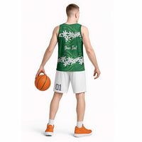 Personalised Cook Islands Rarotonga Basketball Jersey Tiare Maori Polynesian Waves Tattoo LT14 - Polynesian Pride