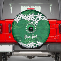 Personalised Cook Islands Rarotonga Spare Tire Cover Tiare Maori Polynesian Waves Tattoo LT14 - Polynesian Pride