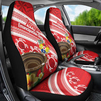 Kingdom Of Tonga Emancipation Day Car Seat Cover Tongan Ngatu With Kumete Red