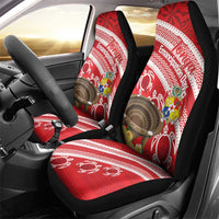 Kingdom Of Tonga Emancipation Day Car Seat Cover Tongan Ngatu With Kumete Red