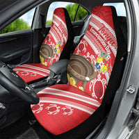 Kingdom Of Tonga Emancipation Day Car Seat Cover Tongan Ngatu With Kumete Red
