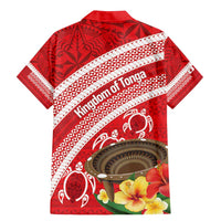 Kingdom Of Tonga Emancipation Day Family Matching Mermaid Dress and Hawaiian Shirt Tongan Ngatu With Kumete Red