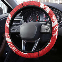 Kingdom Of Tonga Emancipation Day Steering Wheel Cover Tongan Ngatu With Kumete Red