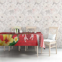 Kingdom Of Tonga Emancipation Day Tablecloth Tongan Ngatu With Kumete Red