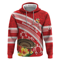 Kingdom Of Tonga Emancipation Day Zip Hoodie Tongan Ngatu With Kumete Red LT14 Pullover Hoodie Red - Polynesian Pride