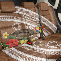 Kingdom Of Tonga Emancipation Day Back Car Seat Cover Tongan Ngatu With Kumete Brown