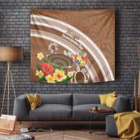 Kingdom Of Tonga Emancipation Day Tapestry Tongan Ngatu With Kumete Brown LT14 Brown - Polynesian Pride