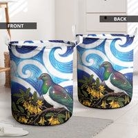 Kekeru New Zealand Matariki Laundry Basket Kukupa Kowhai Maori New Year Blue Version LT14 - Polynesian Pride