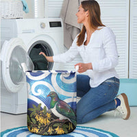 Kekeru New Zealand Matariki Laundry Basket Kukupa Kowhai Maori New Year Blue Version LT14 - Polynesian Pride