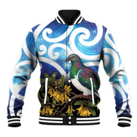 Kekeru New Zealand Matariki Baseball Jacket Kukupa Kowhai Maori New Year Blue Version LT14 Unisex Blue - Polynesian Pride