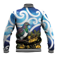 Kekeru New Zealand Matariki Baseball Jacket Kukupa Kowhai Maori New Year Blue Version LT14 - Polynesian Pride