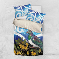 Kekeru New Zealand Matariki Bedding Set Kukupa Kowhai Maori New Year Blue Version LT14 US Twin 172cm x 218cm Blue - Polynesian Pride