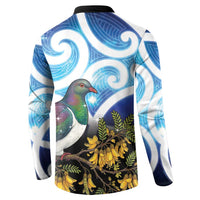 Kekeru New Zealand Matariki Button Sweatshirt Kukupa Kowhai Maori New Year Blue Version LT14 - Polynesian Pride