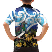 Kekeru New Zealand Matariki Kid Hawaiian Shirt Kukupa Kowhai Maori New Year Blue Version LT14 - Polynesian Pride