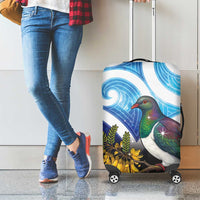 Kekeru New Zealand Matariki Luggage Cover Kukupa Kowhai Maori New Year Blue Version LT14 - Polynesian Pride