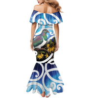 Kekeru New Zealand Matariki Mermaid Dress Kukupa Kowhai Maori New Year Blue Version LT14 - Polynesian Pride