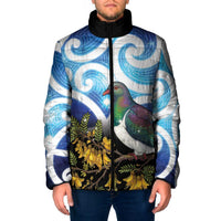 Kekeru New Zealand Matariki Padded Jacket Kukupa Kowhai Maori New Year Blue Version LT14 Men Blue - Polynesian Pride