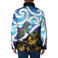 Kekeru New Zealand Matariki Padded Jacket Kukupa Kowhai Maori New Year Blue Version LT14 - Polynesian Pride