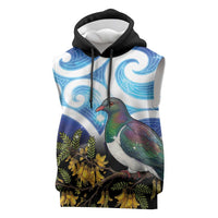 Kekeru New Zealand Matariki Sleeveless Hoodie Kukupa Kowhai Maori New Year Blue Version LT14 Blue - Polynesian Pride