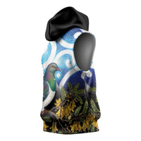 Kekeru New Zealand Matariki Sleeveless Hoodie Kukupa Kowhai Maori New Year Blue Version LT14 - Polynesian Pride