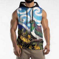 Kekeru New Zealand Matariki Sleeveless Hoodie Kukupa Kowhai Maori New Year Blue Version LT14 - Polynesian Pride