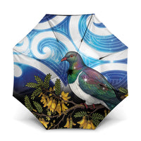 Kekeru New Zealand Matariki Umbrella Kukupa Kowhai Maori New Year Blue Version LT14 One Size Folded 11.42 inch Opened Diameter 37.4 inch Blue - Polynesian Pride