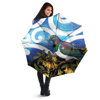 Kekeru New Zealand Matariki Umbrella Kukupa Kowhai Maori New Year Blue Version LT14 - Polynesian Pride
