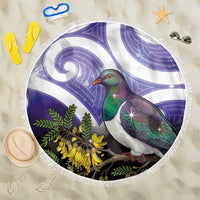 Kekeru New Zealand Matariki Beach Blanket Kukupa Kowhai Maori New Year Purple Version LT14 One Size 150cm Purple - Polynesian Pride