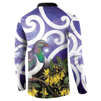 Kekeru New Zealand Matariki Button Sweatshirt Kukupa Kowhai Maori New Year Purple Version LT14 - Polynesian Pride