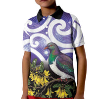 Kekeru New Zealand Matariki Kid Polo Shirt Kukupa Kowhai Maori New Year Purple Version LT14 Kid Purple - Polynesian Pride